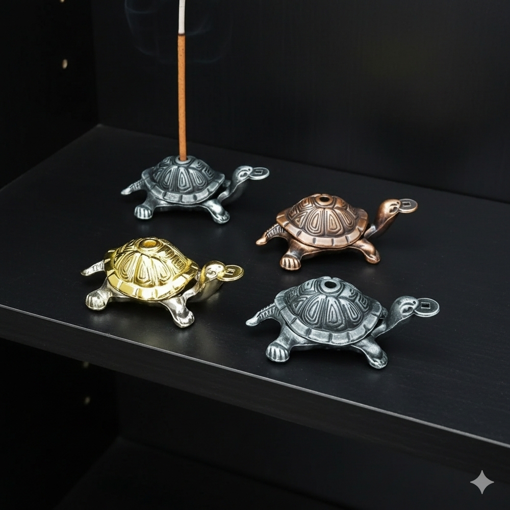 NEW Turtle Incense Holders - Choice Of Golden Or Antiqued Silver